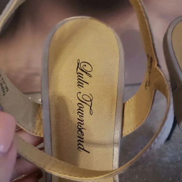 Lulu Townsend Bellow Taupe Satin Heels - Picture 4 of 7